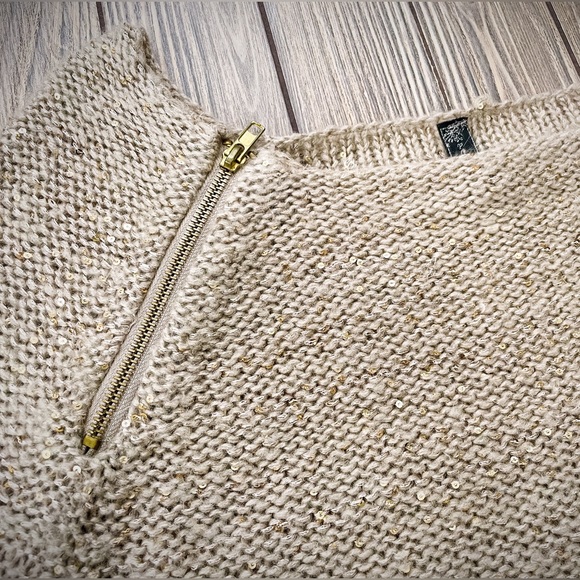 Poof Couture Sweater with Gold and Zipper Neckline - Picture 4 of 4